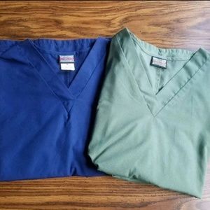 Lot of 2 Cherokee Workwear Scrub Tops
